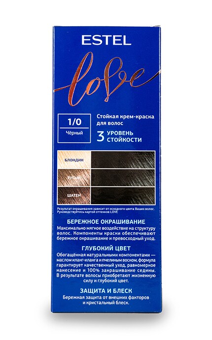 ESTEL-Стійка крем-фарба Estel Love, чорний 1.0-4606453044927