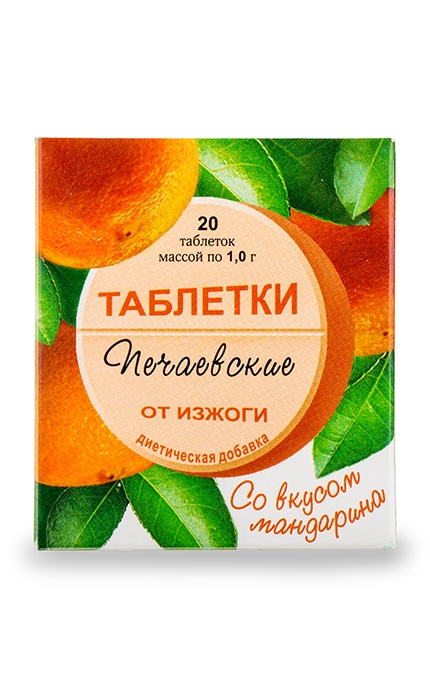 ТЕХНОЛОГ-Таблетки Печаєвські від печії зі смаком мандарину-4820022241443