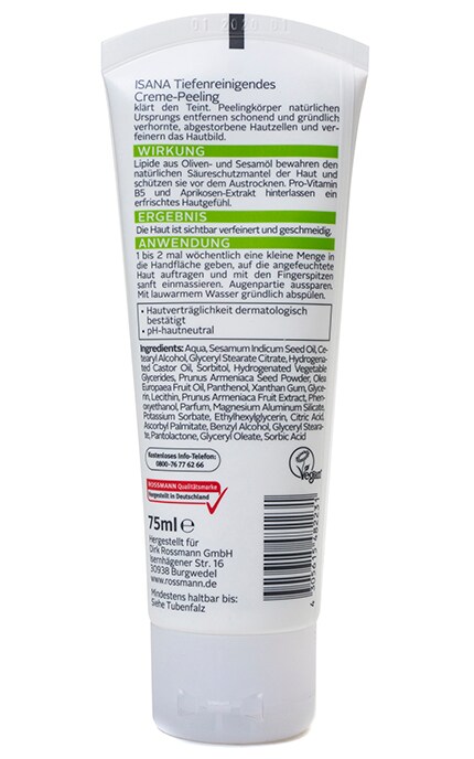 ISANA-Крем-пілінг для обличчя Isana Clean&Care Rossmann З екстрактом абрикосу та вітаміном В5 Для усіх типів шкіри-4305615482231