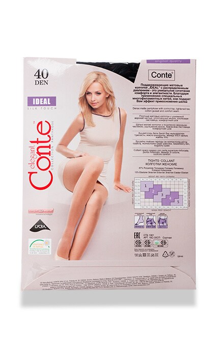 CONTE-Колготки Conte Ideal Nero 40 den 2 размер-4810226162538