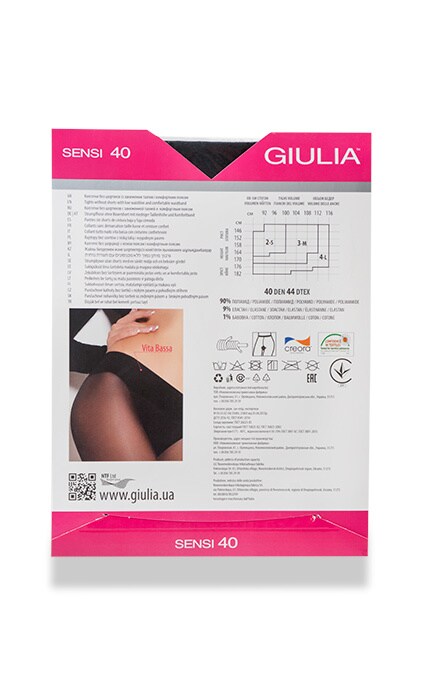 GIULIA-Колготки Giulia Sensi Nero 40 den 2 розмір-4824092075120