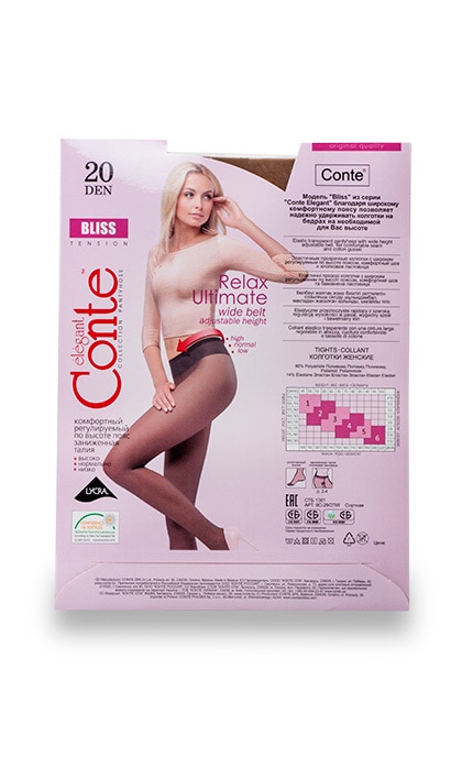 CONTE RELAX ULTIMATE-Колготки Conte Bliss Bronz 20 den, размер 2-4810226198889