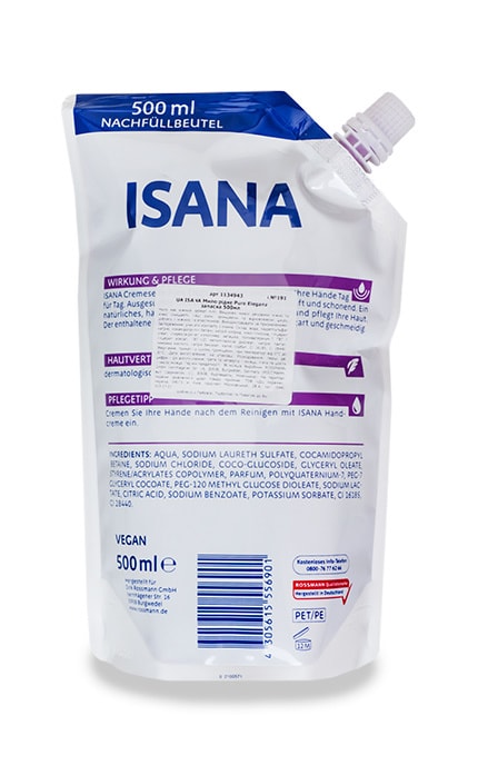 ISANA-Мыло жидкое Isana Pure Eleganz запаска-4305615610436