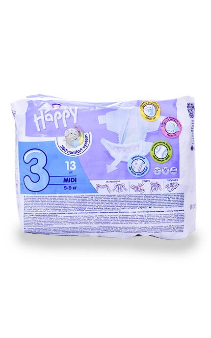 BELLA HAPPY-Підгузки дитячі Bella Happy Midi 3 5-9кг -5900516600365