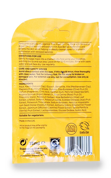 SUPERDRUG-Маска для лица с глиной и маслом арганы-7500633