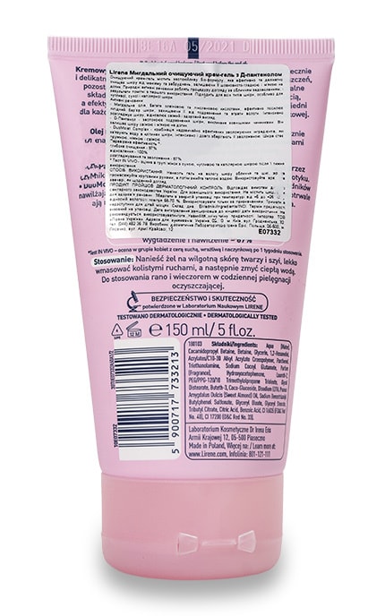 LIRENE-Гель для умывания лица очищающий Lirene Миндальный 150 мл-5900717733213