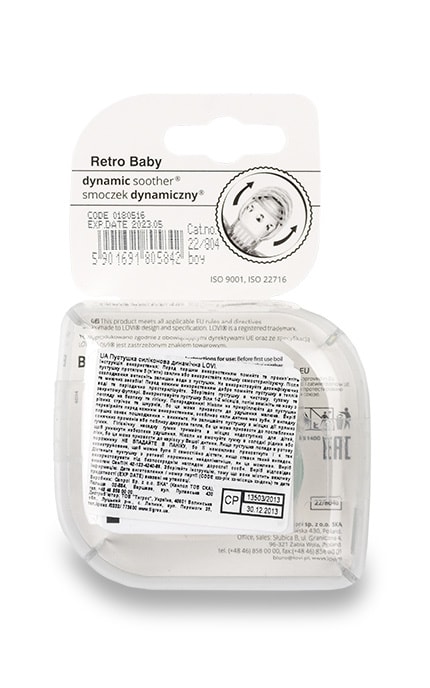 LOVI-Пустушка силіконова динамічна Lovi Retro Baby для дитини 3-6 місяців-5901691805842
