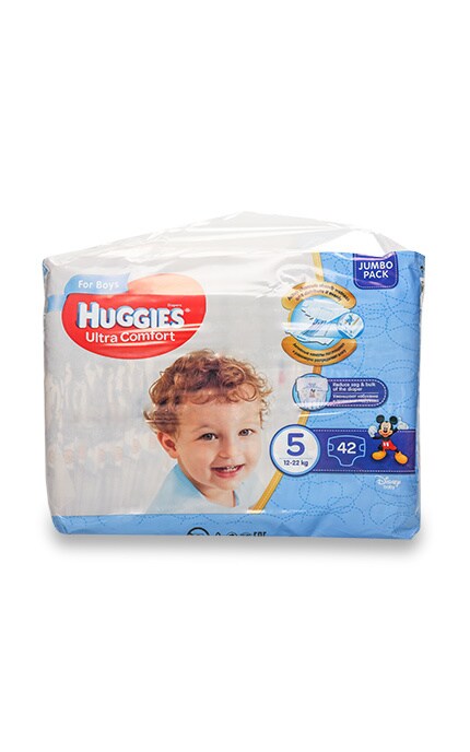 HUGGIES-Подгузники для мальчиков Huggies Ultra Comfort, размер 5 (12-22 кг)-5029053565408