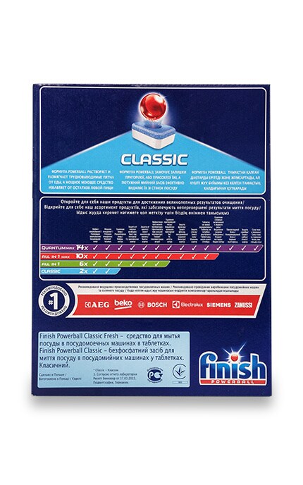 FINISH-Средство для мытья посуды Finish Classic В посудомоечных машинах Таблетки-8690570521733