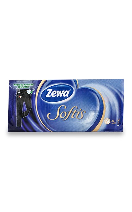 ZEWA-Бумажные носовые платки Zewa Softis, 4 слоя, 9 упаковок-4006670360037