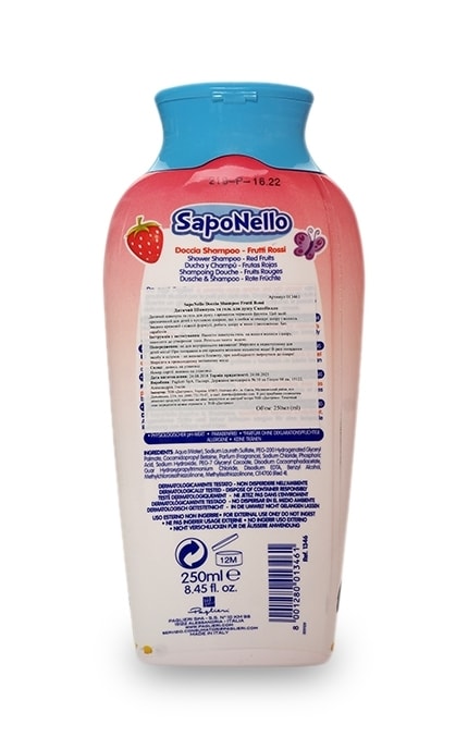 SAPONELLO-Шампунь-гель для душу SapoNello Doccia Shampoo З запахом полуниці Дитячий-8001280013461
