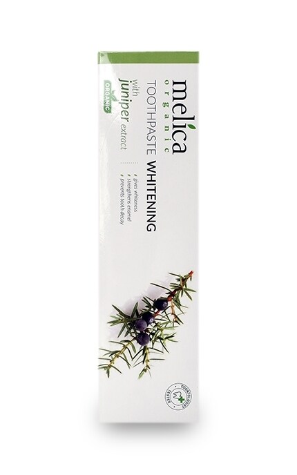 MELICA ORGANIC-Зубная паста Melica Organic отбеливающая с экстрактом можжевельника -4770416002221