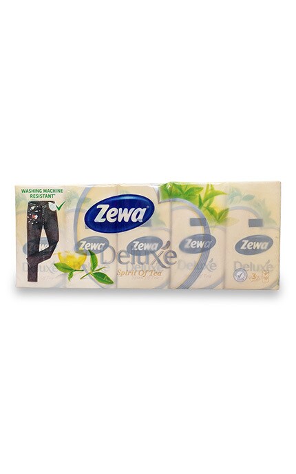 ZEWA-Бумажные носовые платки Zewa Deluxe, 3 слоя, 10 упаковок по 10 шт.-7322540061475