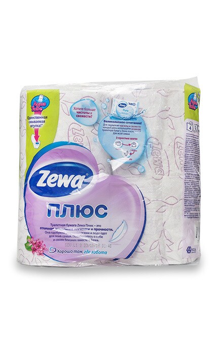 ZEWA-Туалетний папір Zewa Плюс з ароматом бузку, 2 шари, 4 рулона-7322540667271