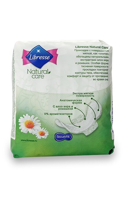 LIBRESSE-Прокладки Libresse Natural Care ночные гигиенические-7322540611236