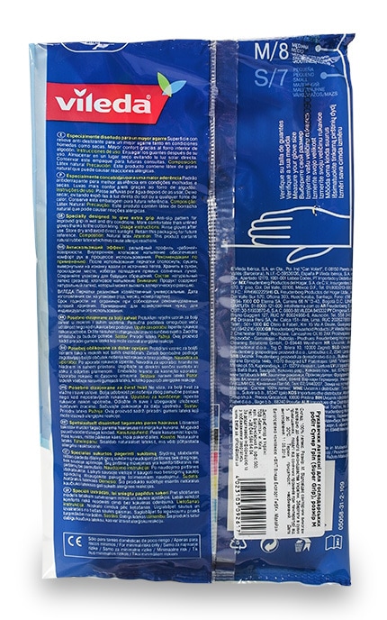VILEDA-Перчатки Vileda Super Grip Латексные Хозяйственные, размер M-4023103092617