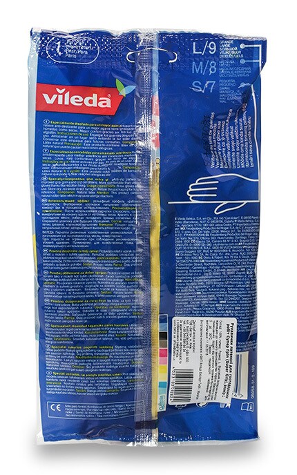 VILEDA-Перчатки Vileda Super Grip Латексные Хозяйственные, размер L-4023103092624