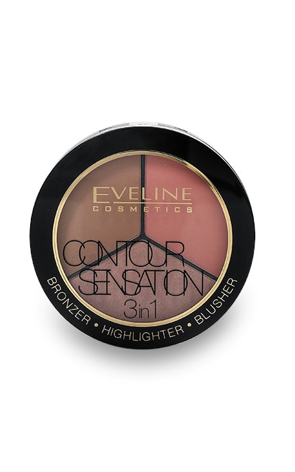 EVELINE-Палитра для контуринга лица Eveline Cosmetics Contour Sensation, 01 - Pink Beige-5901761933697