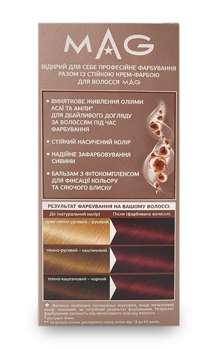 M.A.G.-Крем-краска для волос устойчивая M.A.G. оттенок 5.67 бордовая роза 120 мл-4823001606134