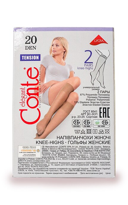 CONTE-Гольфы женские Conte Tension Shade 20 den (размер 23-25)-4810226002759