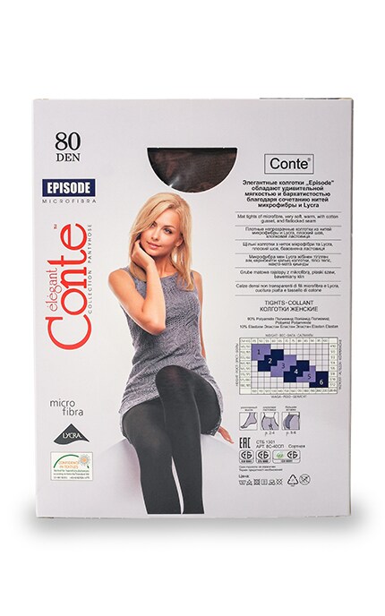 CONTE-Колготки Elegant Conte Episode Mocca 80 den Мокка-4810226009994