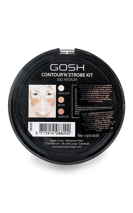 GOSH-Палетка для контуринга Gosh Contour Strobe Kit тон 002 Medium-5711914088200