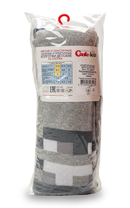 CONTE KIDS-Колготки детские Conte-kids Soft-tiki серые (р. 128-134)-4810226184479