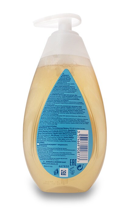 JOHNSONS BABY-Дитяче рідке мило Johnson's Baby Pure Protect 2-в-1 для миття рук і тіла, 300 мл-3574669908733