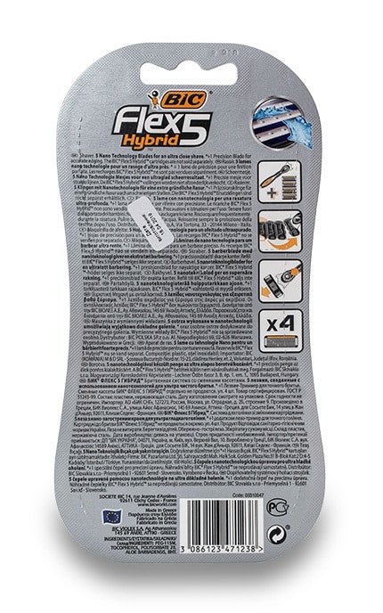 BIC-Бритва Bic Flex 5 Hybrid 4шт-3086123471238
