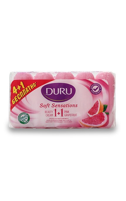 DURU-Мыло Duru Soft Sensations Крем + Розовый грейпфрут, 4 + 1 бесплатно-1231816