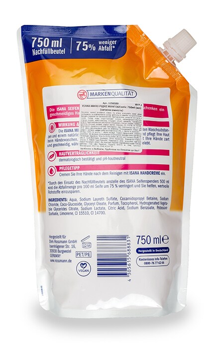 ISANA-Мыло жидкое Isana Mango Exotic Запаска-4305615688831