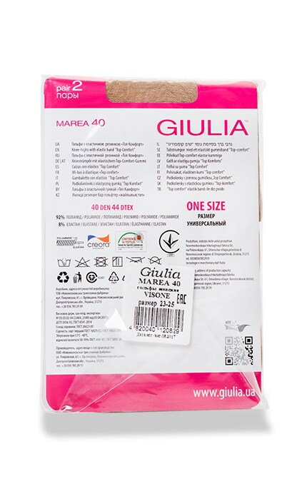 GIULIA-Гольфы женские Giulia Marea Gambaletto 40 Den Visone, 2 пары-4820040120829