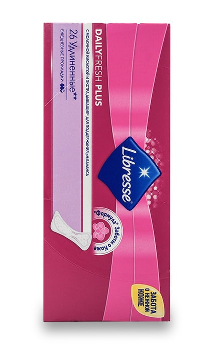 LIBRESSE-Щоденні гігієнічні прокладки Libresse Dailyfresh Long Plus, 26 шт.-7322540891249