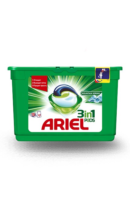 ARIEL PODS-Капсули для прання Ariel Pods Все-в-1 Гірське джерело, 15 шт-4015600949785