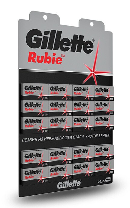 GILLETTE-Двусторонние лезвия Gillette Rubie (5 шт)-3014260239060