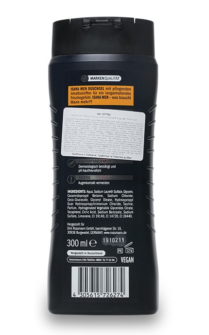 ISANA MEN-Гель для душа Isana Men Energy Rossmann 5в1 С таурином Для мужчин-4305615726274