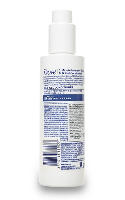 DOVE-Кондиціонер-гель Dove 1 Minute Milk Gel Інтенсивне відновлення-8717163881033
