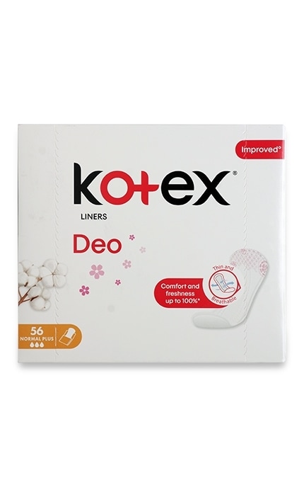 KOTEX-Ежедневные гигиенические прокладки Kotex Normal Plus Deo 56 шт. -5029053548265