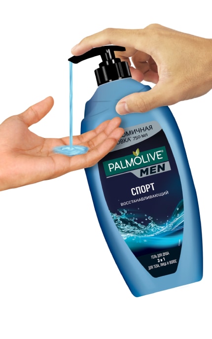 PALMOLIVE-Відновлюючий чоловічий гель-шампунь для душу 3 в 1 для тіла, обличчя та волосся Palmolive Men Спорт-8693495037990
