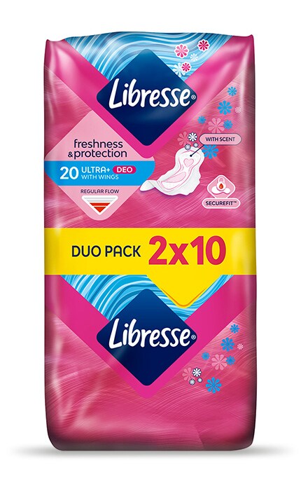 LIBRESSE-Гігієнічні прокладки Libresse Ultra Deo, 20 шт.-7322540356847