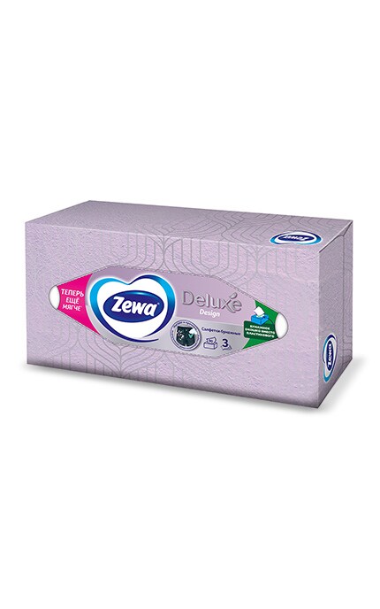 ZEWA-Серветки косметичні Zewa Deluxe, 3 шари, 90 шт.-4006670128002