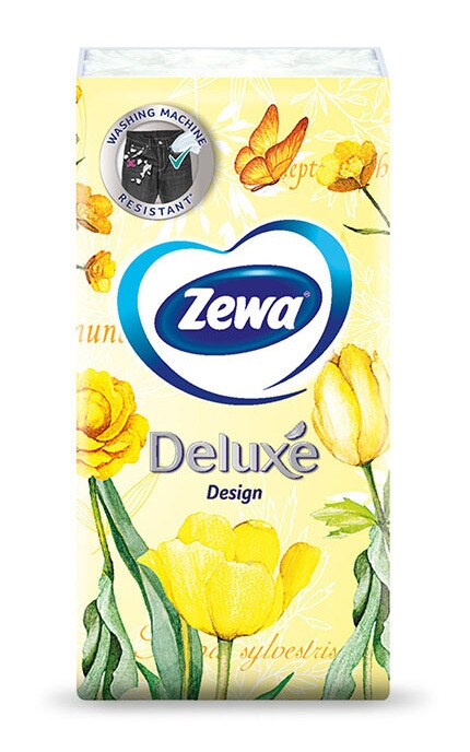 ZEWA-Носовые платки бумажные Zewa Deluxe Design, 3 слоя -7322540043716