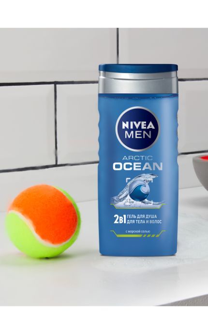 NIVEA-Гель для душу Nivea Men 250 мл 2в1 Arctic OCEAN чоловічий для тіла і волосся з морською сіллю-4005900654250