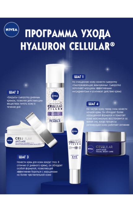 NIVEA-Крем для кожи вокруг глаз Nivea 15 мл HYALURON CELLULAR FILLER антивозрастной филлер против морщин-4005808367092