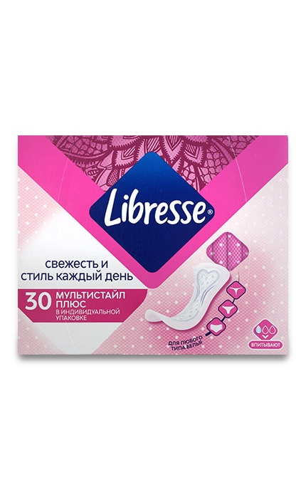 LIBRESSE-Щоденні прокладки Libresse Dailyfresh Multistyle Plus, 30 шт.-7322540757200