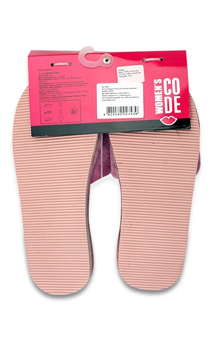 WOMENS CODE-Тапочки женские велюровые Women's Code розовые р-р 38-39-4820182023439