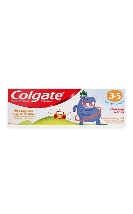 COLGATE-Детская зубная паста без фторида Colgate 3-5 Нежная мята-6920354825576