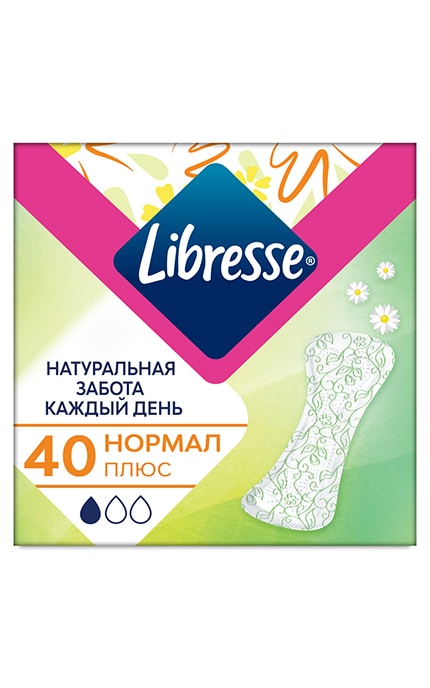 LIBRESSE-Щоденні прокладки Libresse Натуральна турбота, 40 шт.-7322540625875