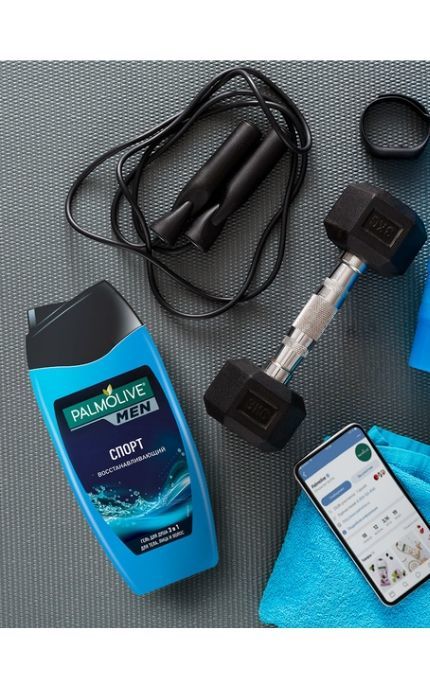 PALMOLIVE-Відновлюючий гель-шампунь для душу 3 в 1 для тіла, обличчя та волосся Palmolive Men Спорт-8693495034784
