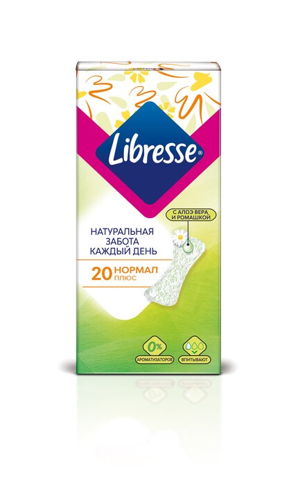 LIBRESSE-Щоденні прокладки Libresse Натуральна турбота, 20 шт.-7322540523249